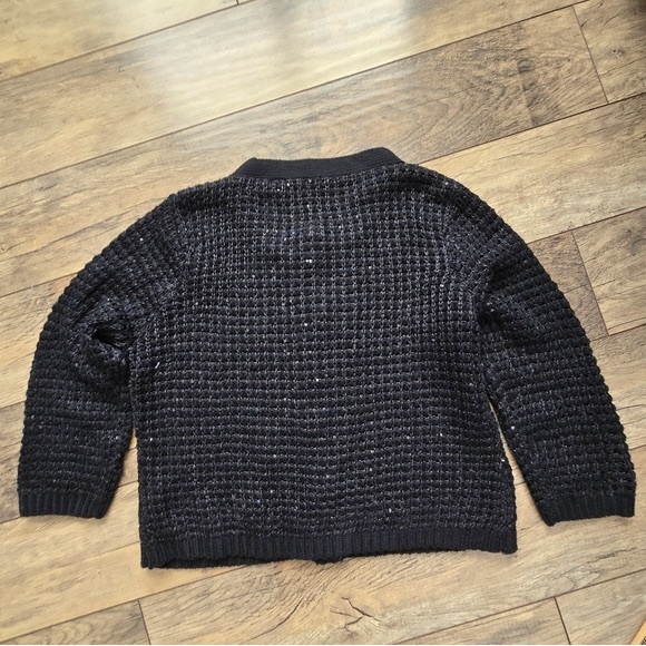 Chic Black Knit snap up Cardigan womens large - Picture 2 of 10